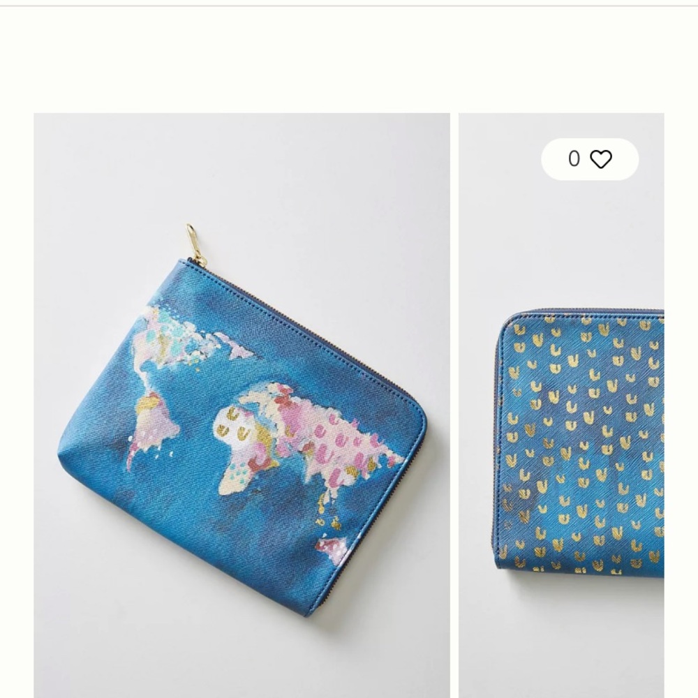Anthropologie Nikki Cade Map Maker Commuter Clutch